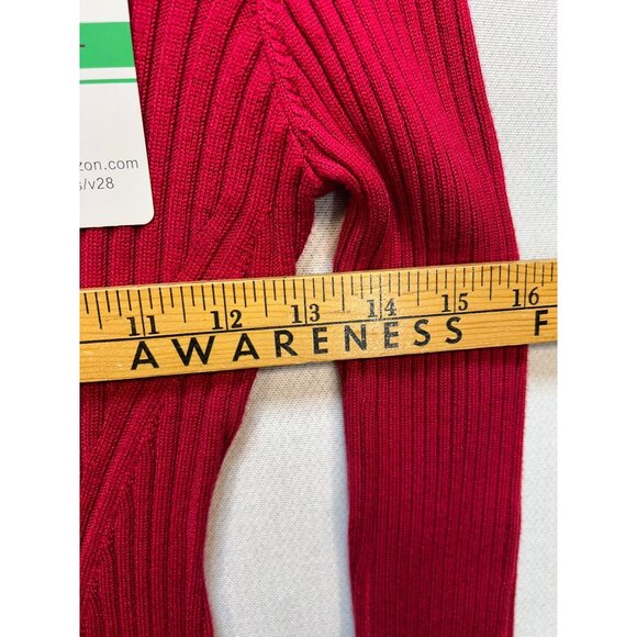 V28 Women's Turtle Neck Bodycon Sweater Dress Knit Long Sleeve Size Small Red - Picture 9 of 12